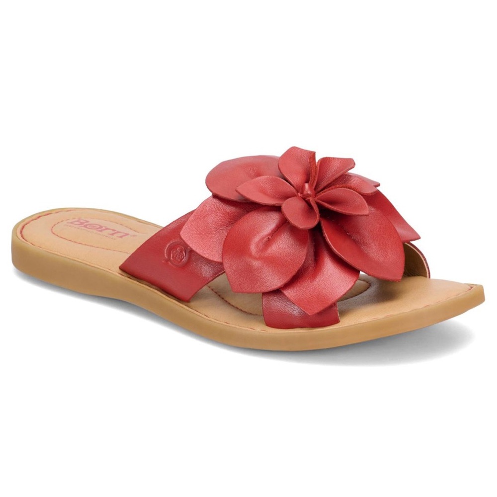 Born Red Leather Flower Sandals – Women’s Size 8 – New - Picture 12 of 12
